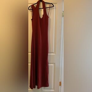 Proenza Schouler Crepe Jersey Halter Dress in Maroon 6 NWT